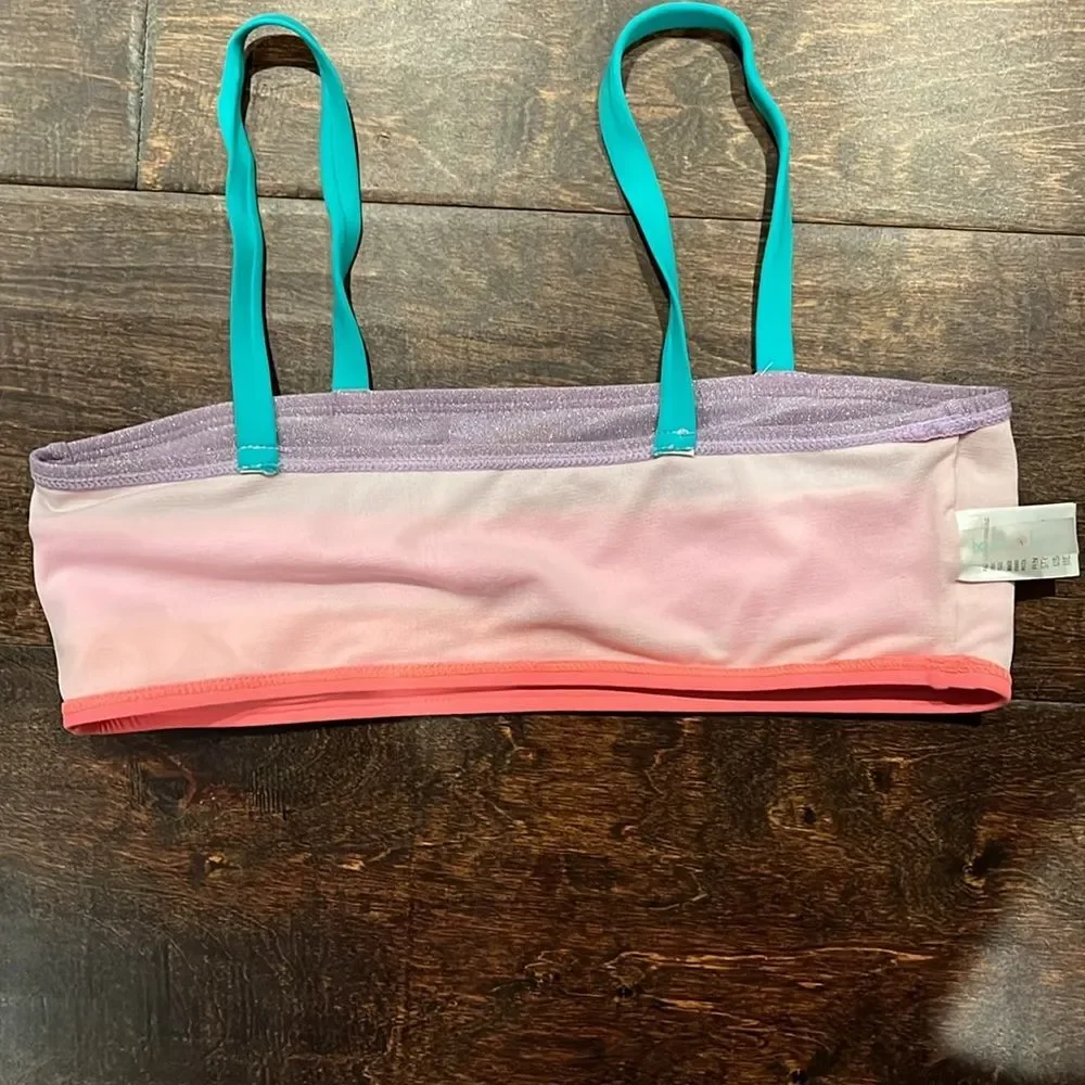 Beach Lingo colorblocked bikini top size 14